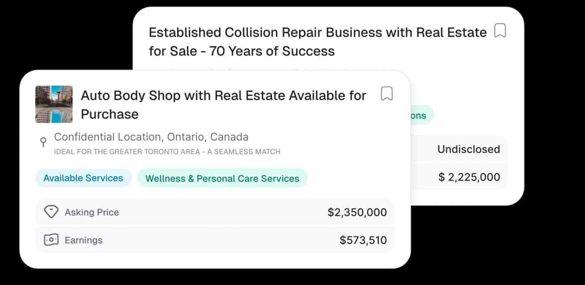 Business listings with real estate and services